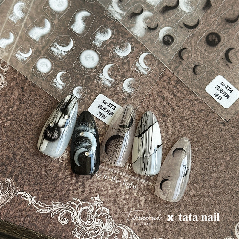 Bubles Moon Nail Stickers